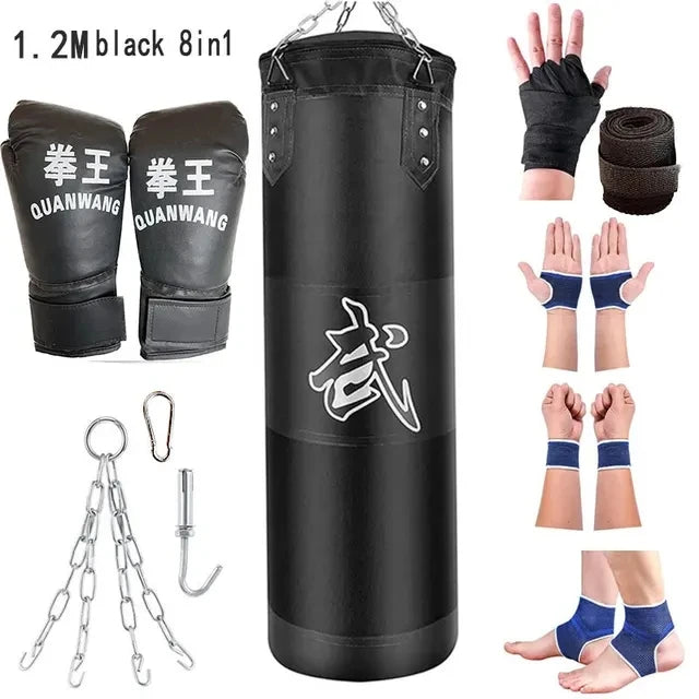 Saco de arena de boxeo profesional sin relleno, accesorio colgante para MMA, Muay Thai, Kickboxing, Taekwondo, 100/120cm