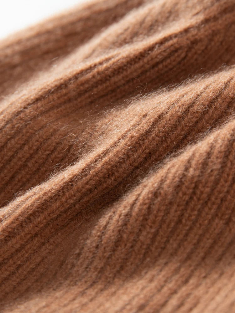 Gorros de Cachemira de primera calidad de 100%, gorros gruesos de punto para hombres y mujeres, gorro de otoño e invierno, gorro de pelo de pescador acanalado fino suave