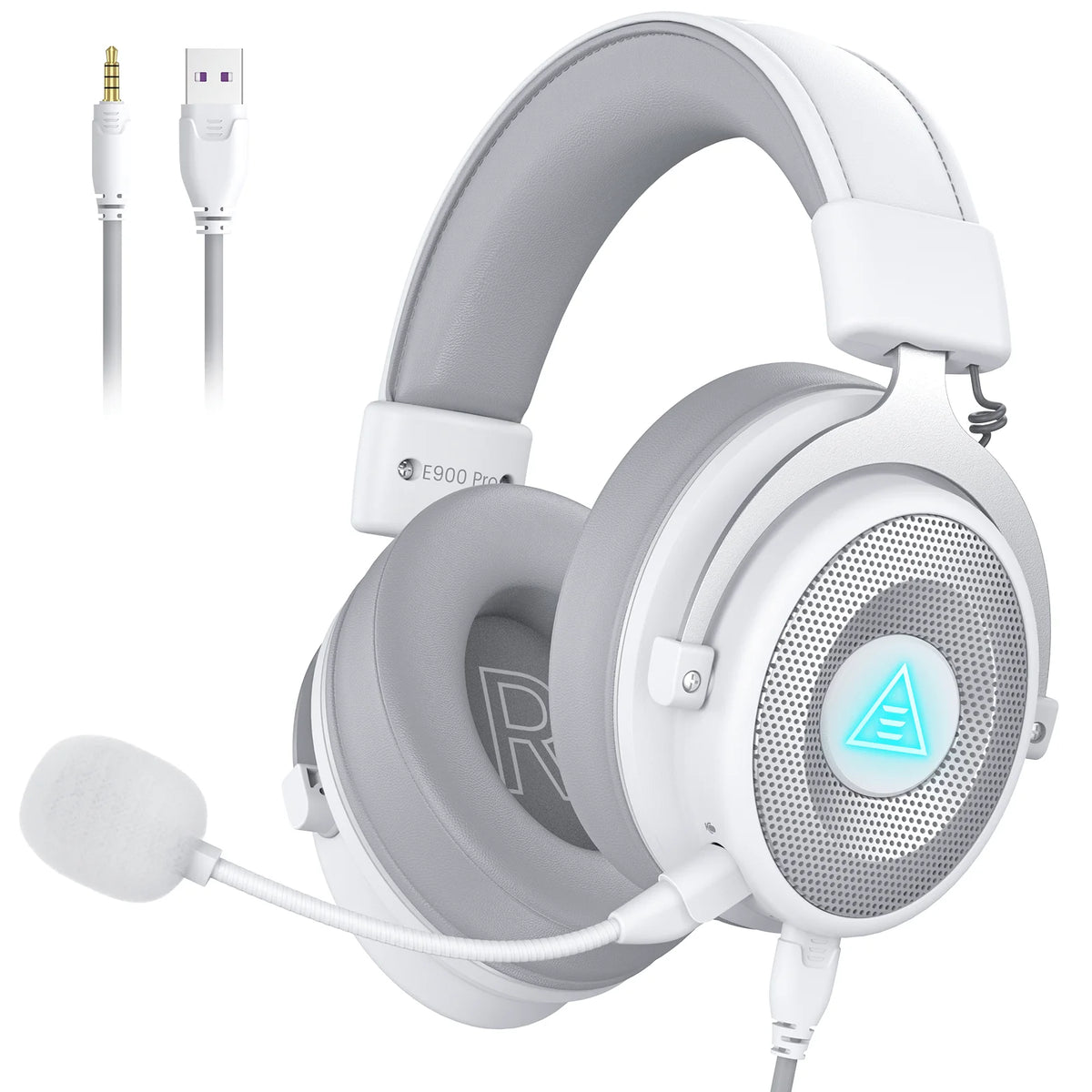 EKSA E900 Pro Gaming Headphones 7.1 Surround Wired Headset 50mm Drivers Detachable Mic USB 3.5mm LED Lighting PC PS4 PS5 Xbox