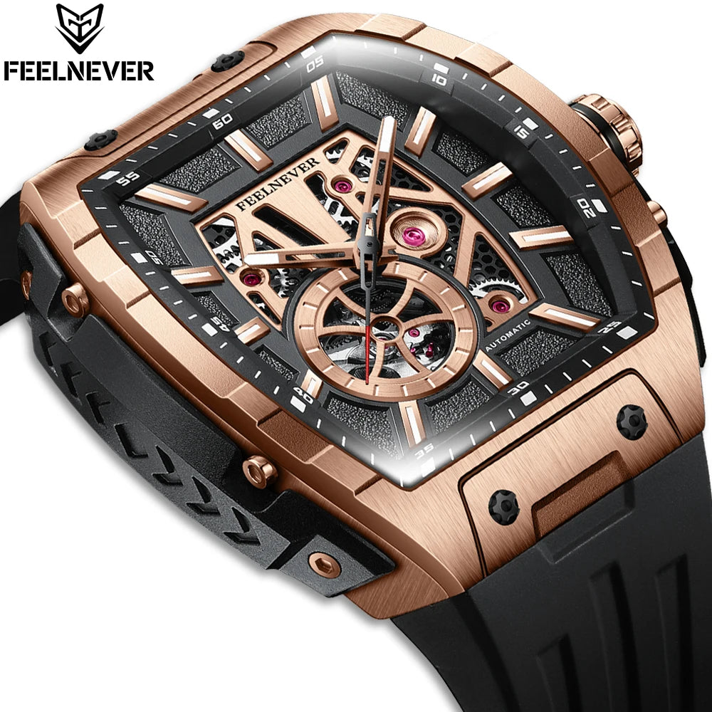 Nuevo reloj mecánico para hombre LIGE 8250, reloj automático de lujo para hombre con caja de acero inoxidable 316L, cristal de zafiro y resistente al agua
