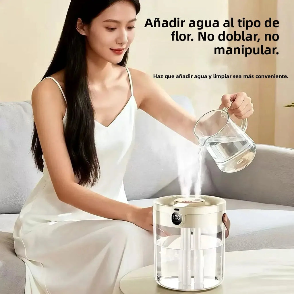 Humidificador de triple pulverización, silencioso, gran volumen de niebla, gran capacidad para dormitorio, sala de estar, oficina, hogar, seguro para mujeres embarazadas y bebés