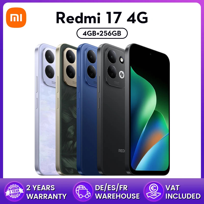 Versión Global Smartphone Xiaomi Redmi 17 4G pantalla de 6.9", batería de 7500mAh, cámara de 50MP, luz RGB dinámica, potente procesador MediaTek Helio G91-Ultra, carga de 35 minutos, energía para todo el día
