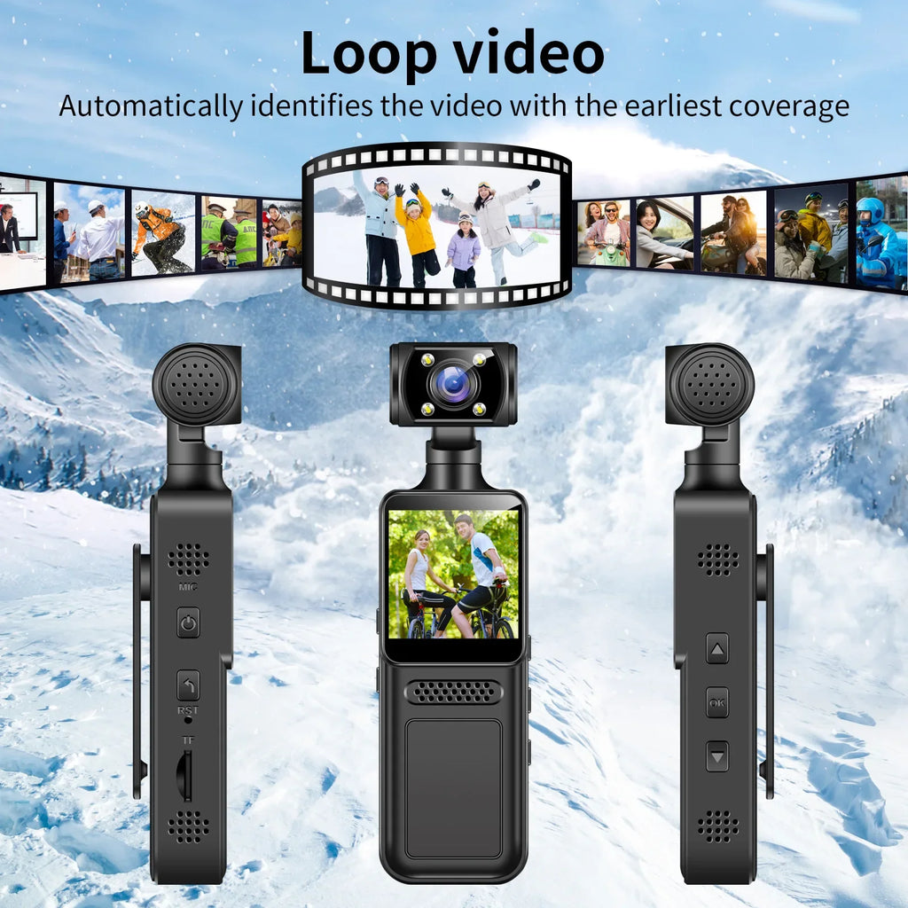 Mini cámara 1080P 4K HD, visión nocturna portátil, deportes, DV, vídeo Digital, grabadora para entusiastas de la aptitud, cámara de bolsillo giratoria 360