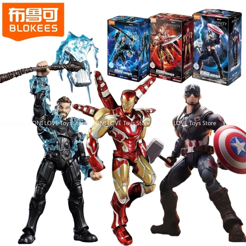 Bloques de Construcción BLOKEES, Héroes de Marvel, Clase Campeón, Capitán América, Iron Man MK85, Thor, Juguetes de Ensamblaje, Modelo, Adornos, Regalo