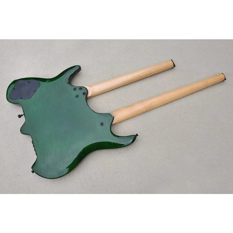 Guitarra Eléctrica Flyoung a Precio Económico, Guitarra de Doble Mástil, Guitarra sin Cabeza, 4+6 Cuerdas