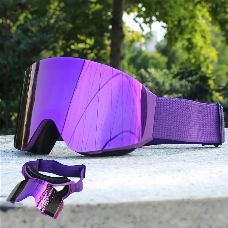 Cubierta abatible magnética, gafas de esquí antiniebla de doble capa, gafas de Snowboard, gafas para motos de nieve, protección óptica para deportes al aire libre