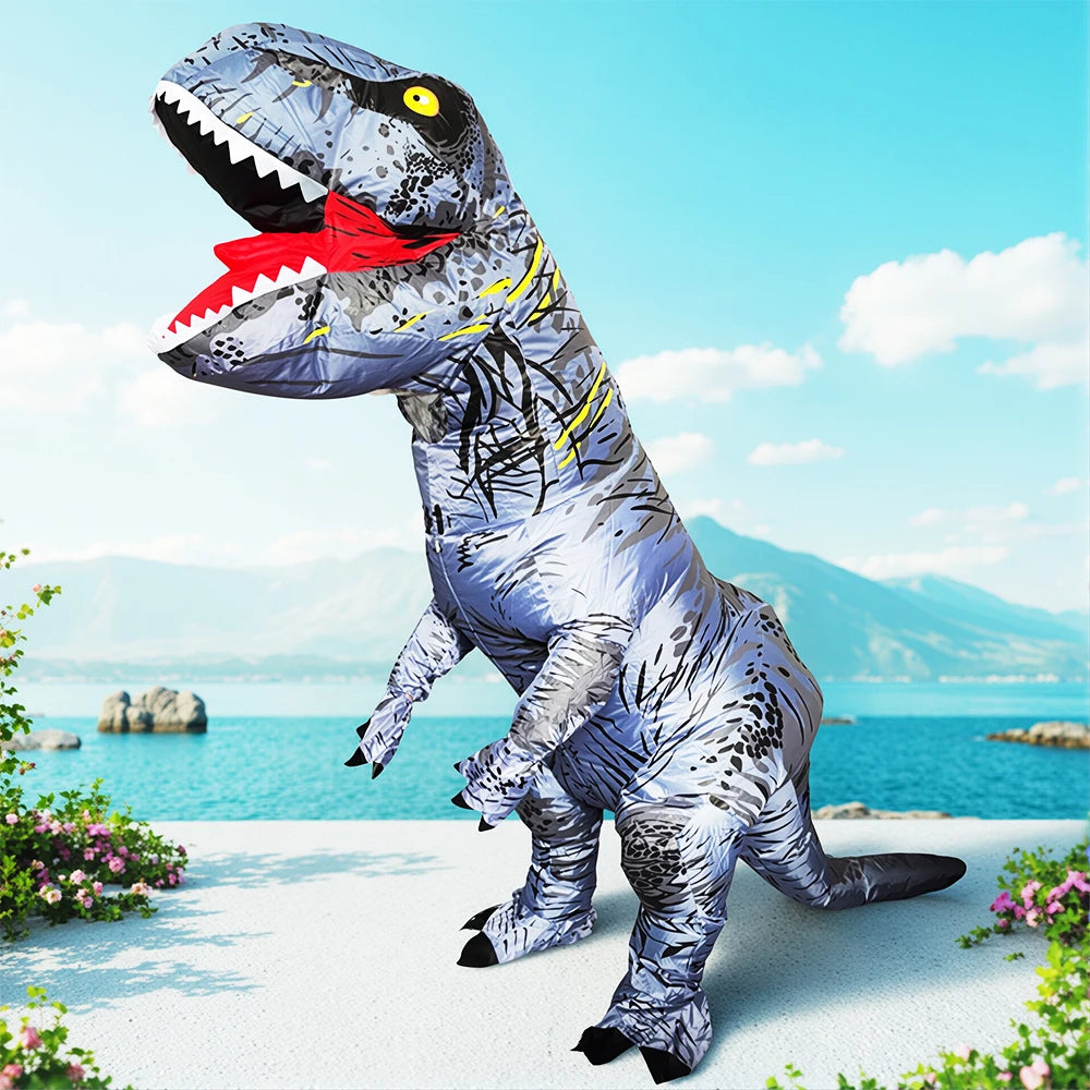 Disfraz Inflable Divertido de Mascota de Dibujos Animados, Raptor, Dinosaurio, para Purim, Halloween, Navidad, Disfraz de Cosplay para Adultos, Traje de Anime