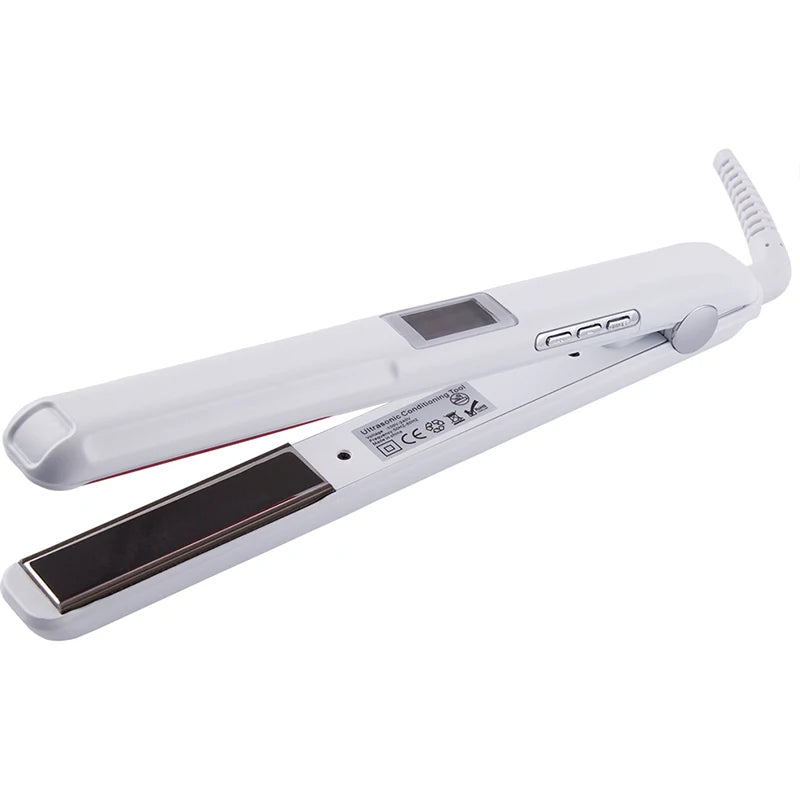Plancha de Pelo Profesional con Ultrasonido e Infrarrojos para el Cuidado del Cabello Frío, Repara el Cabello Dañado, Encrespado y Seco, Herramienta de Estilizado