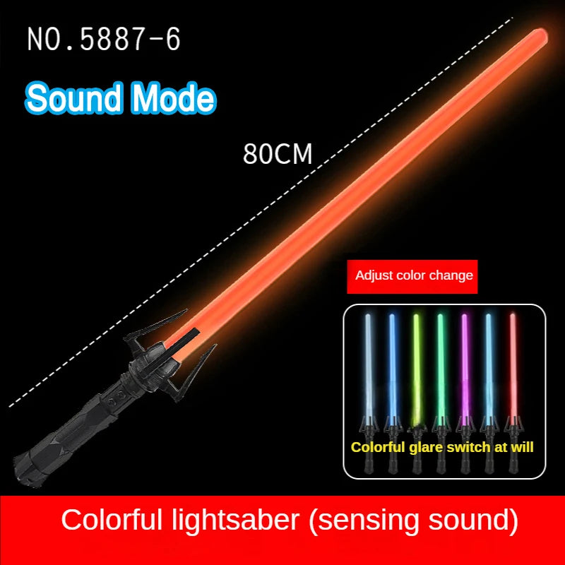 Espada láser RGB de 80 cm, juguete de sable de luz, 7 colores cambiantes, fuentes de sonido para niños, Force FX FOC Blaster, juguete de espada láser Jedi, regalo