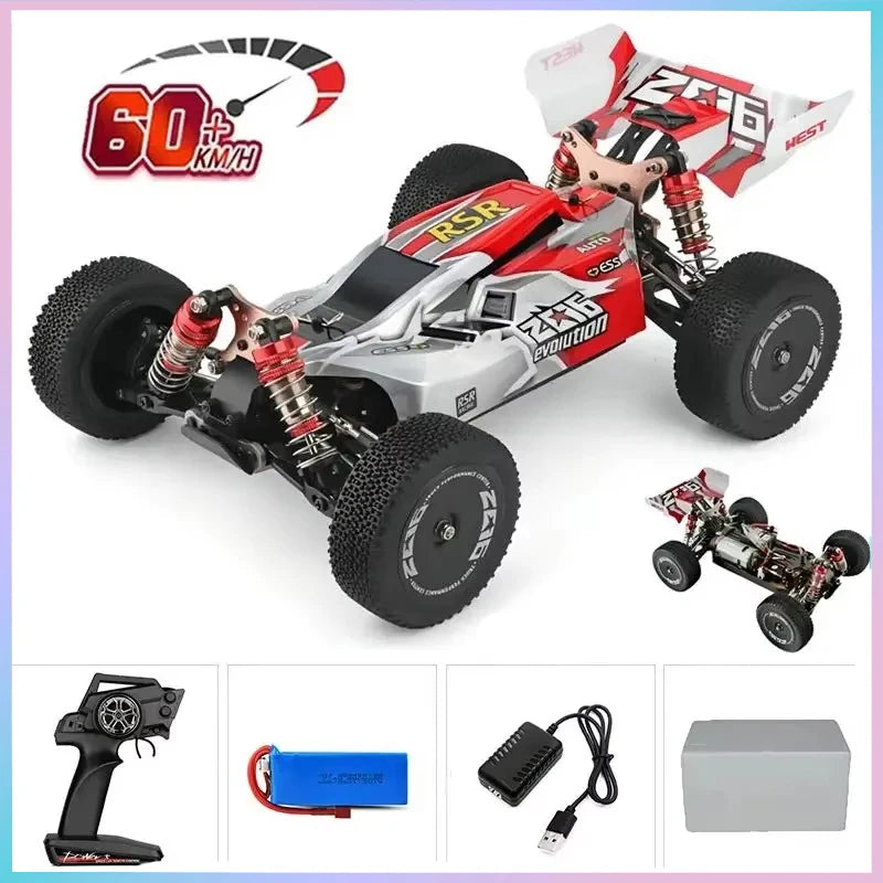 WLtoys 144010 144001 Coche RC 75KM/H 2.4G sin escobillas 4WD eléctrico de alta velocidad para todoterreno, juguete de control remoto para carreras de niños
