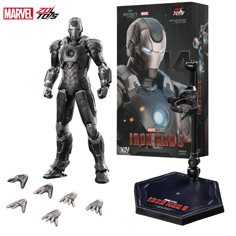 ZD Toys Iron Man MK15 MK16 máquina de guerra MK2 figura de acción Iron Man Mk47 MK35 pargo rojo 1/10 escala Iron Man colecciones regalo
