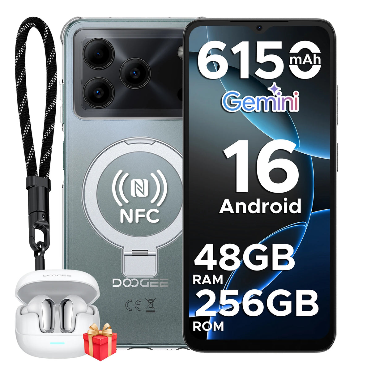 Smartphone DOOGEE Note56 Plus VIP Edition 48GB 256GB, batería grande de 6150mAh, pantalla de 6.56'' 90Hz, cámara de 50MP, NFC, teléfonos móviles Android 16