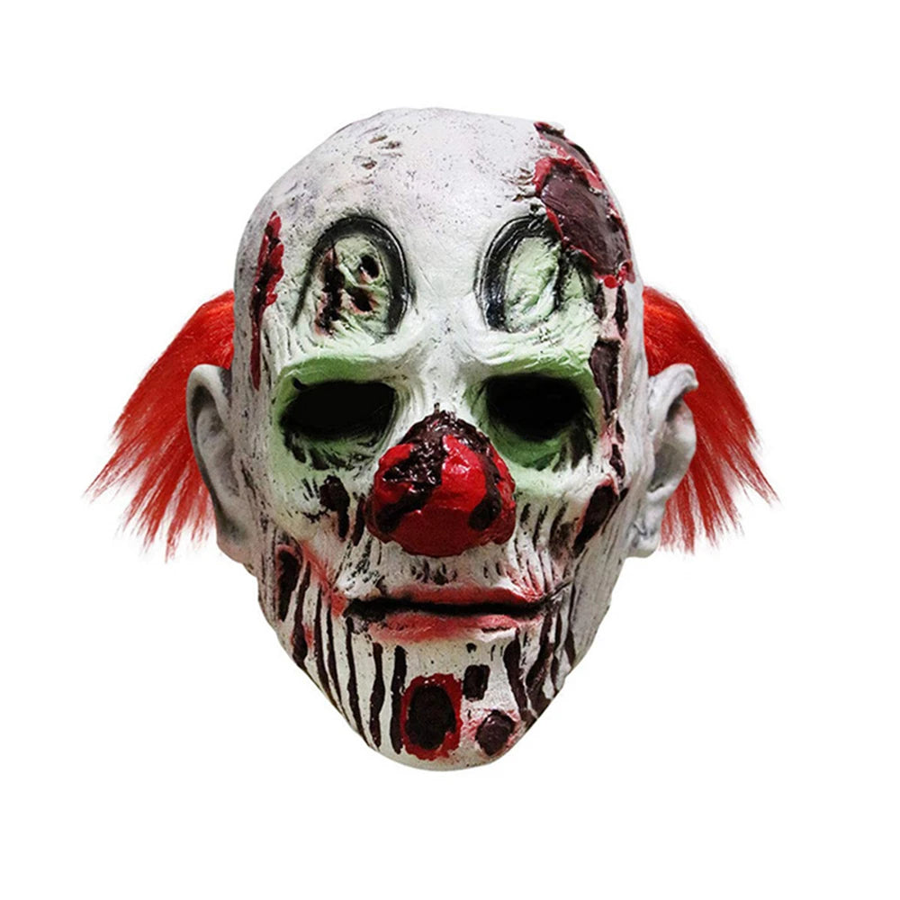Juego de máscaras malvadas de payaso aterrador, disfraz de Cosplay, máscara de látex, fiesta de disfraces de Halloween, accesorio de Carnaval