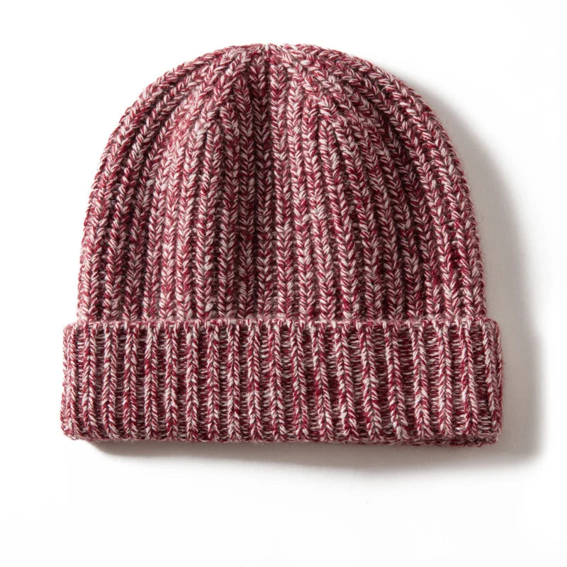 Gorros de cachemira 100 para hombres y mujeres de alta calidad, gorros con bridas Unisex de invierno gruesos y cálidos, sombreros de Navidad de hilo de tendencia
