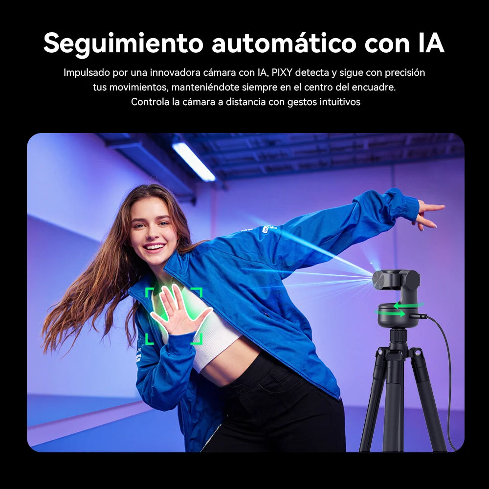 Cámara Web 4K PTZ con Control por Gestos, Enfoque Automático, Seguimiento por IA, Cámara de Video para Streaming EMEET PIXY de Doble Lente con Sensor Sony