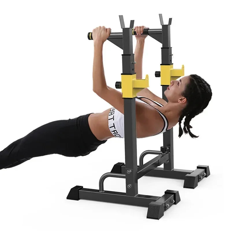Banco con mancuernas de peso multifuncional mejorado, cama de levantamiento de pesas, barra plegable, banco de entrenamiento de elevación, prensa, equipo de Fitness