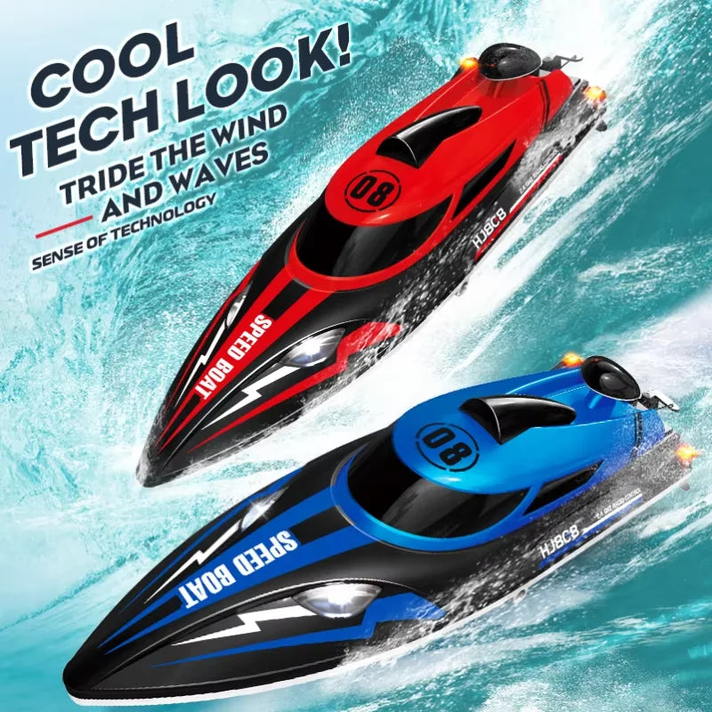 Lancha rápida RC de verano 2.4Ghz 25km/h, barco de carreras a control remoto resistente al agua, juguete acuático para niños, modelo