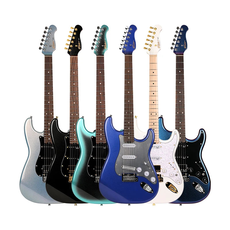 Guitarra eléctrica FOALS FS7, cuerpo de abedul en tres piezas, mástil de arce tostado, pastilla cerámica, interruptor de 5 posiciones con bobina dividida, guitarra de estilo ST.