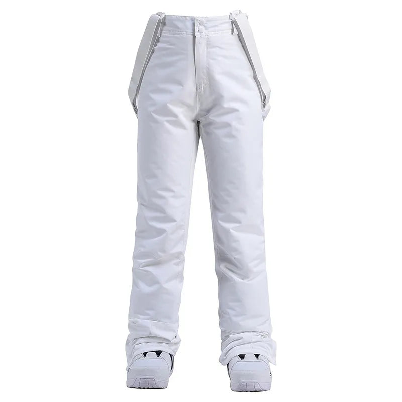 Pantalones de invierno para mujer, pantalones de esquí gruesos y cálidos de alta calidad para hombre, pantalones con tirantes impermeables a prueba de viento, pantalones de Snowboard de talla grande