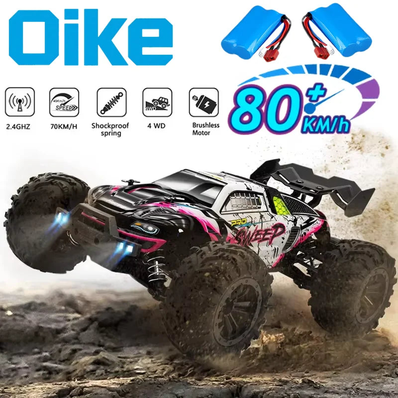 Coche teledirigido Oike 4WD 1:16 80 km/h super sin escobillas 50 km/h con escobillas, 4x4 todoterreno, camión de carreras de alta velocidad, buggy de juguete