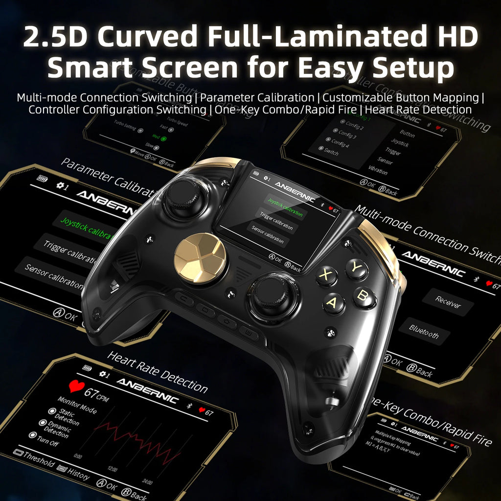Controlador de Juegos Retro ANBERNIC RG G01 con Gatillos de Efecto Hall, Bluetooth/Con Cable/Inalámbrico, Gamepad XBOX para PC, Android, iOS, Steam, Linux