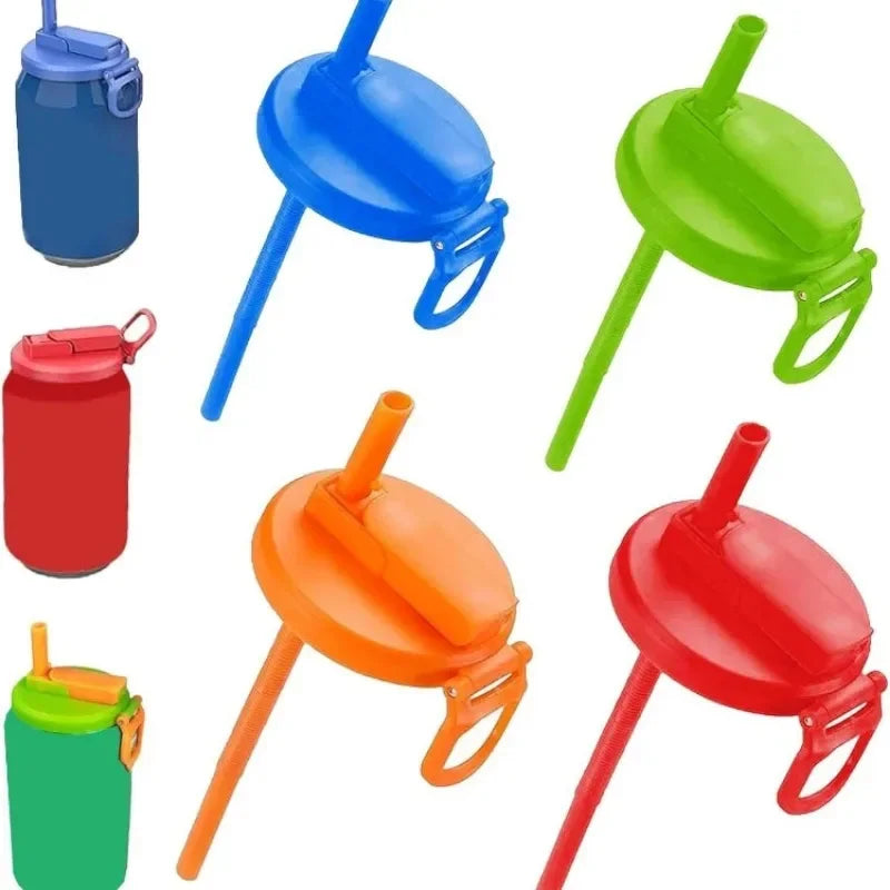 Tapas para latas de refrescos de viaje, pajitas de silicona, cubiertas para latas para bebidas enlatadas, zumo de cerveza, cubiertas sin Bpa, accesorio reutilizable para tapa de tarro