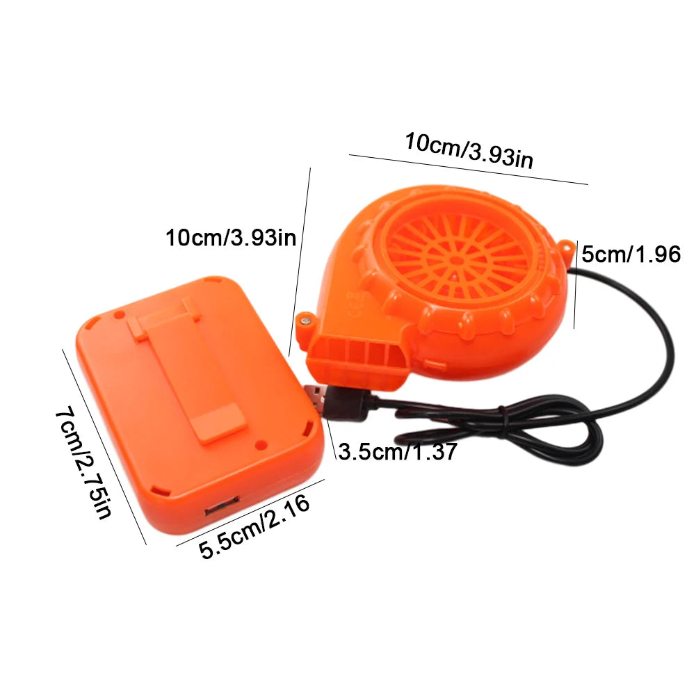 Mini bomba de aire sopladora para inflables, disfraz de dinosaurio, traje de mascota, accesorios de soplado de Halloween, inflado USB, ligero y fácil