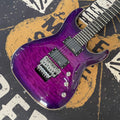 Guitarra eléctrica morada de 6 cuerdas, guitarra con herrajes blancos, guitarra de caoba, diapasón de palisandro