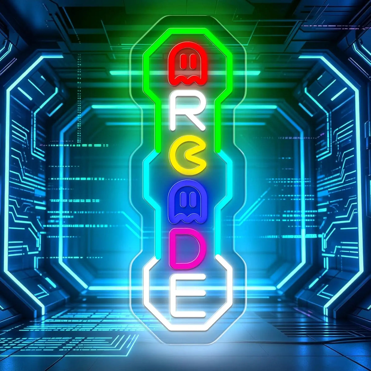 Letrero de neón para sala de juegos, decoración de pared colorida, letrero luminoso LED tipo arcade para habitación de niños, adolescentes, gamers, dormitorio, regalos de cumpleaños de PlayStation