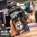 Botella de agua resistente para gimnasio, 2L, 3L, más grande, para deporte, con pajita, escuela, sin BPA, botellas de bebida, hervidor de viaje