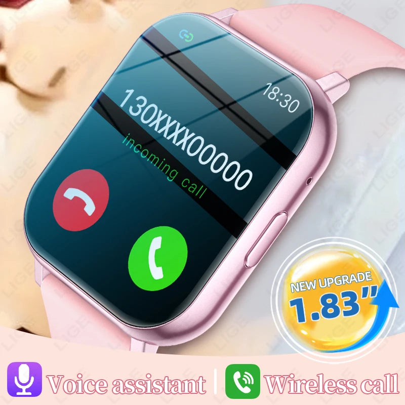 LIGE 2026 Nuevo reloj inteligente para mujer y hombre, reloj inteligente con llamadas Bluetooth, monitoreo de oxígeno en sangre y frecuencia cardíaca, regalo de vacaciones para mujer y hombre