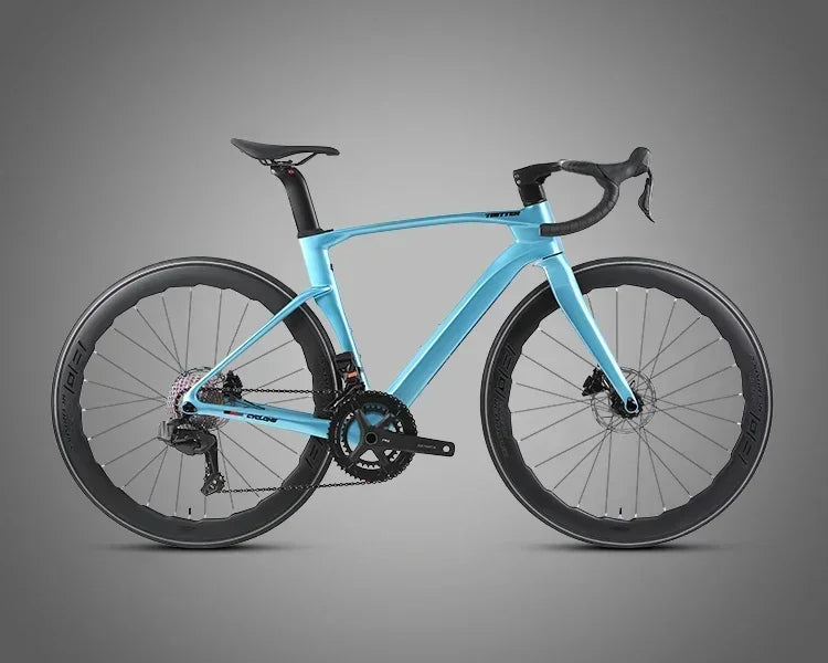 Bicicleta de ruta TWITTER CYCLONE 105, grupo R7120-24S, cableado interno totalmente oculto, fibra de carbono T1000, frenos de disco hidráulicos R7070