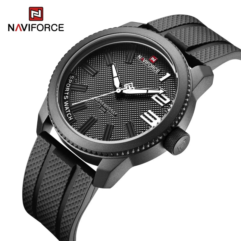 Reloj de cuarzo NAVIFORCE de lujo para hombre, correa de silicona, reloj militar, resistente al agua 30ATM, reloj de pulsera para hombre 2022
