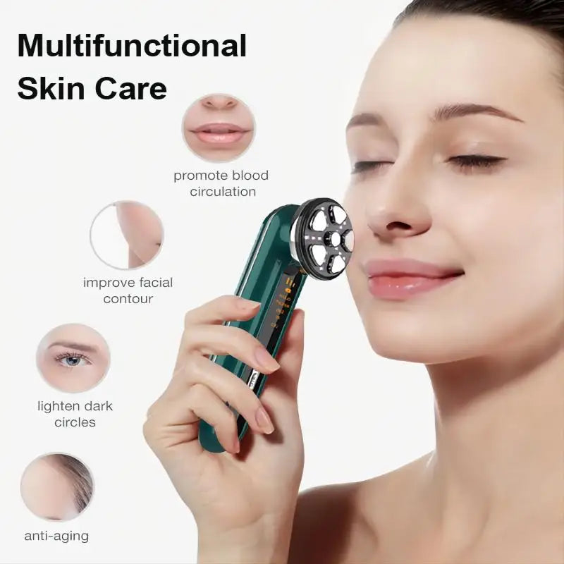 Dispositivo Facial de Microcorriente con Luz LED, Máquina de Lifting Facial con Fotones, Masajeador Reafirmante de Piel del Cuello, Herramienta de Belleza con Vibración y Rejuvenecimiento