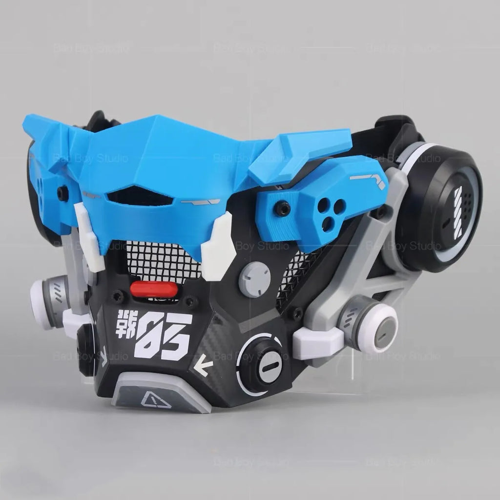 Máscara Facial Cyberpunk Mecha Futurista, Tecnología de Ciencia Ficción, Máscara Táctica Punk Mecánica, Accesorios de Cosplay para Halloween y Festivales de Música