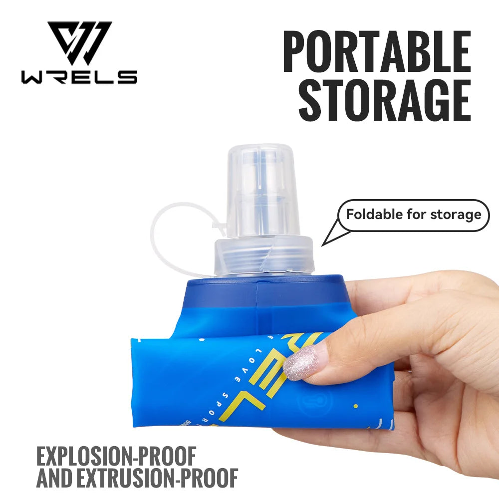 Botellas de Agua Plegables Suaves WRELS, Libres de BPA, Botella de Agua Plegable Ligera para Camping, Senderismo y Viajes, Botella de Agua Suave de TPU
