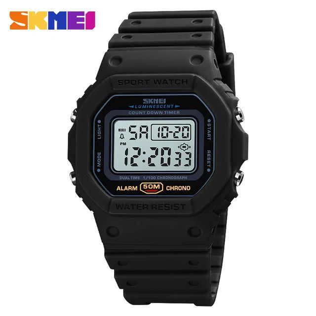 Reloj digital militar SKMEI 1628 para hombre, deportivo retro, resistente al agua, reloj de pulsera electrónico con pantalla LED, modelo 1988, Reloj Hombre
