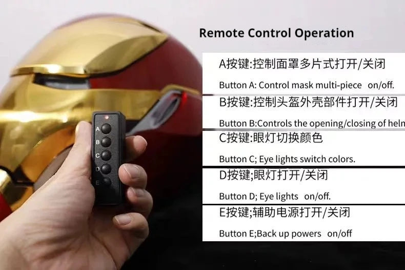Figura de Iron Man Mk50 1:1, Máscara Cosplay Usable, Casco Deformable Activado por Voz, Modelo Derivado de Películas, Juguete, Regalo de Cumpleaños