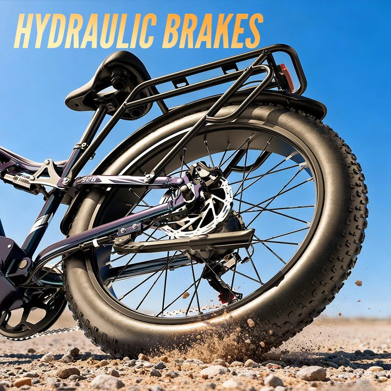 Bicicleta eléctrica potente de doble motor OTIDA S26, batería de 52V20Ah, neumáticos anchos de 26 pulgadas y 4.0, bicicleta eléctrica de montaña MTB para adultos