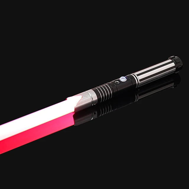 Sable de luz RGB 16 colores con mango de metal, doble filo, sonido para duelo pesado, dos en uno, juguete de utilería para cosplay y escenario