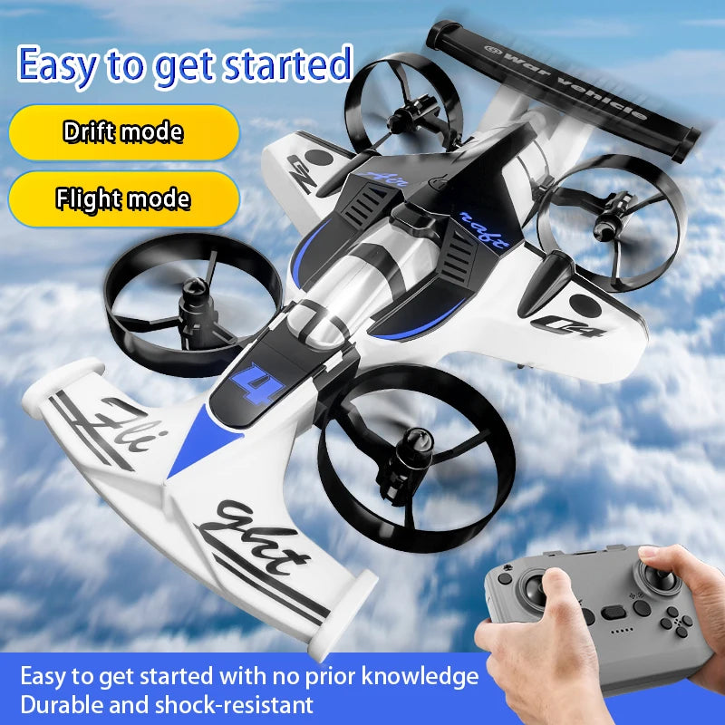 CZ04 2-in-1 Land Air RC Quadcopter Drift Car Toy Gift Remote Control Aircraft 360° Rotation Headless Mode