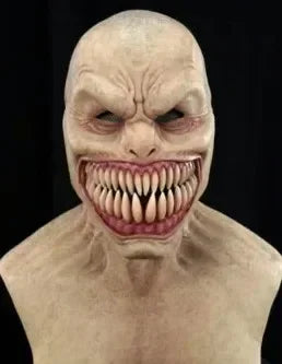 Cosplay monstruo espeluznante boca grande dientes Chompers máscaras de látex fiesta de Halloween accesorios de disfraz aterrador máscara de payaso de terror