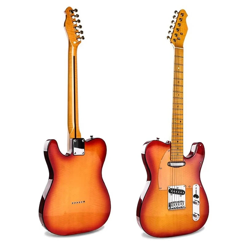 Guitarra Eléctrica Surpass Music ST Lista para el Escenario con Efectos Integrados y Extremos de Trastes Redondeados