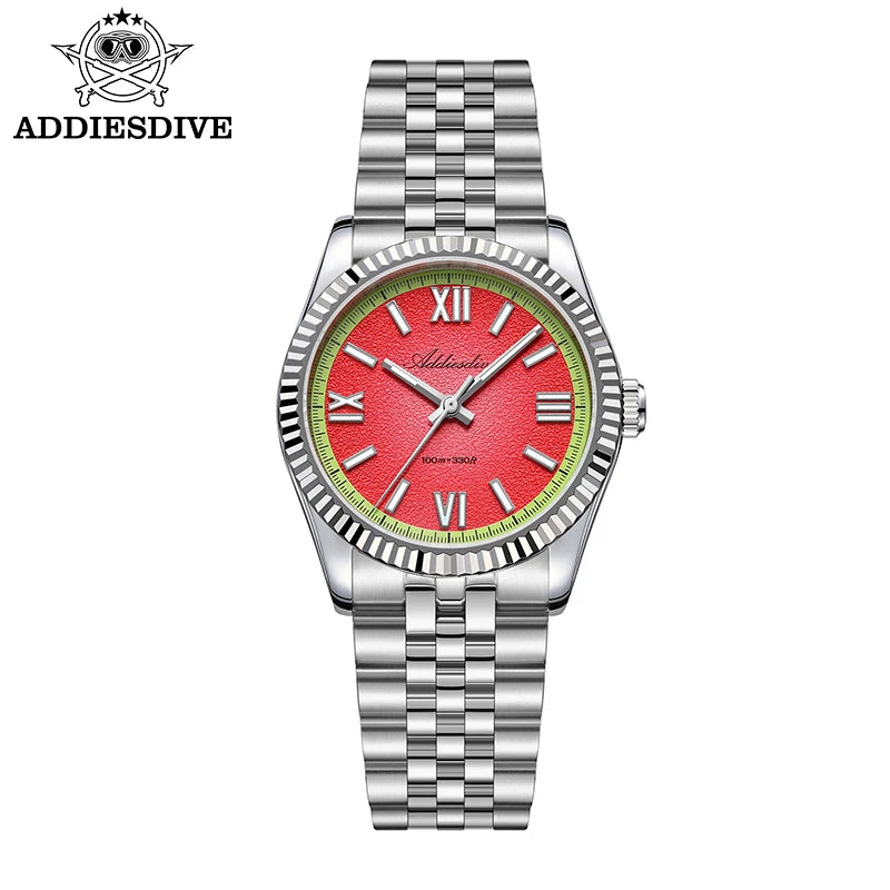 ADDIESDIVE Nuevo reloj de cuarzo para hombre de 36 mm, cristal de zafiro, reloj de buceo sumergible 100 m, reloj deportivo con luminiscencia ultrabrillante BWG9