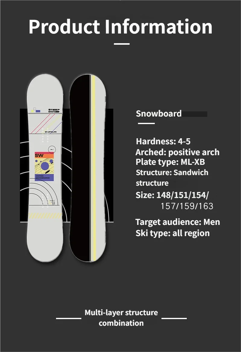 Tabla de Snowboard y Esquí para Principiantes y Adultos, Todo Terreno, Ecológica, de Madera de Álamo, Venta al Por Mayor