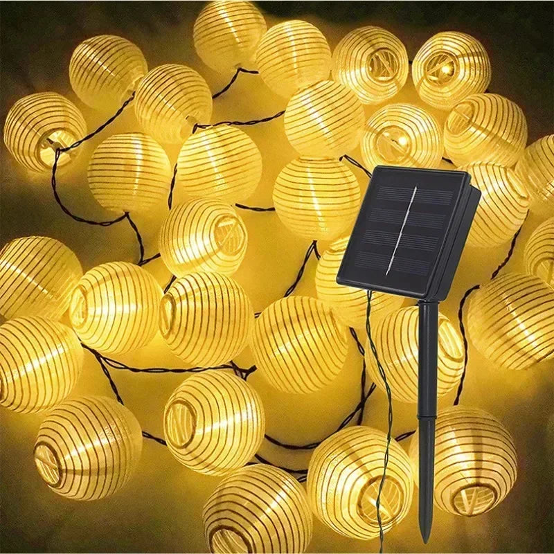 LED Solar Light Waterproof Lantern Fairy Lights Solar Power Lamp For Outdoor Garland Patio Garden Light Decor