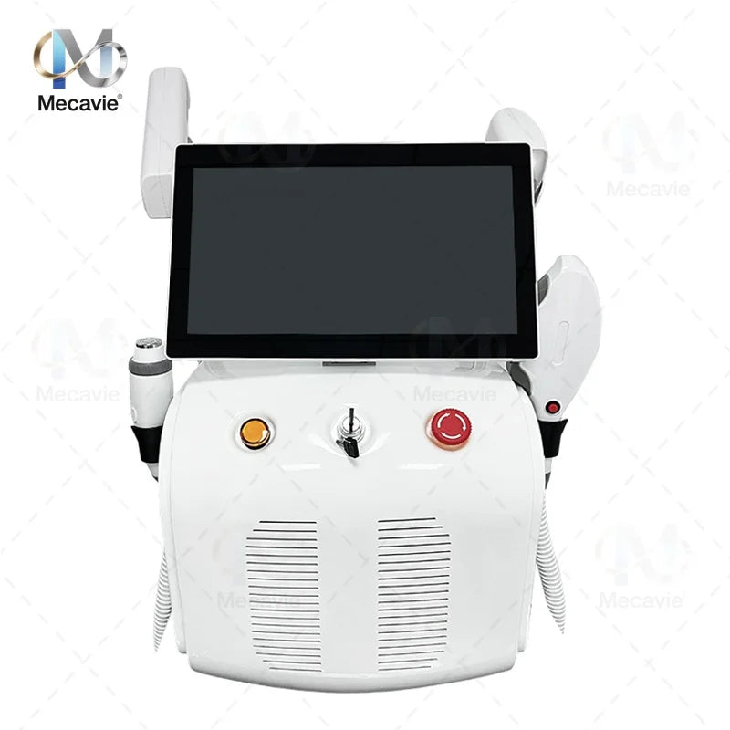 Máquina multifuncional para salones de belleza con láser de diodo 4 en 1, radiofrecuencia (RF), láser DPL y láser Pico: depilación permanente, eliminación de tatuajes y rejuvenecimiento de la piel.