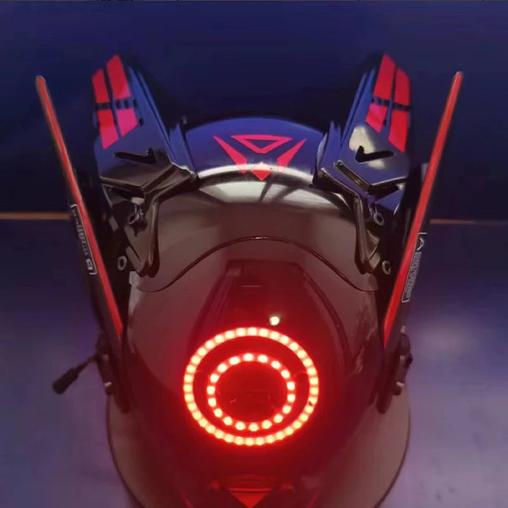 Máscara de casco nuevo Cyberpunk Samurai Robot Tech Shinobi especial Punk Techwear con luz Led máscara de Cosplay juguete niños regalo de Halloween ﻿