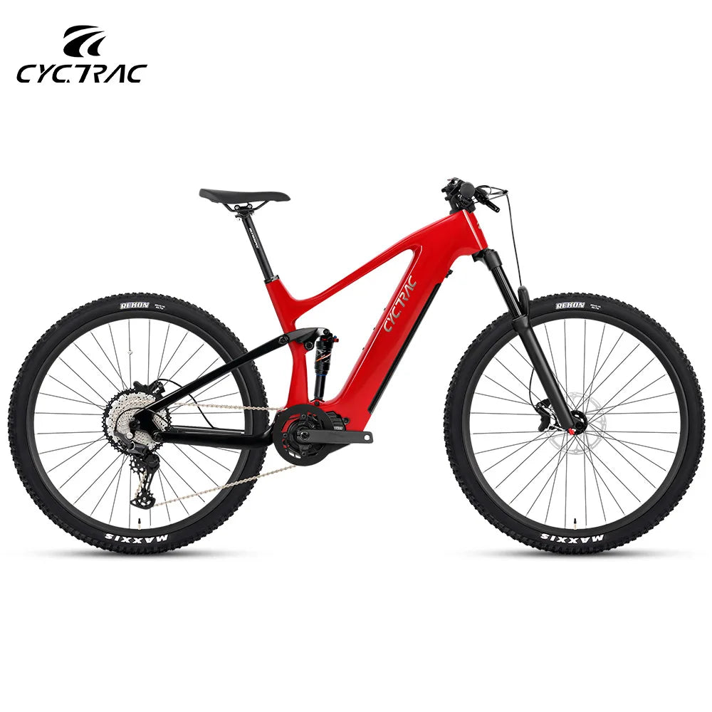 Bicicleta de montaña eléctrica, doble suspensión de fibra de carbono, bicicleta todoterreno