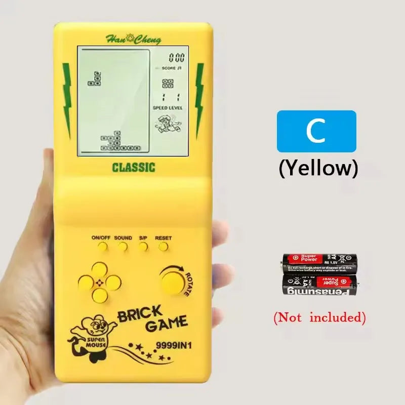 Consolas de juegos retro portátiles, máquinas de juego de mano Tetris, juegos de bolsillo nostálgicos de pantalla grande, juguetes de rompecabezas